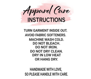 HTV care instructions pink